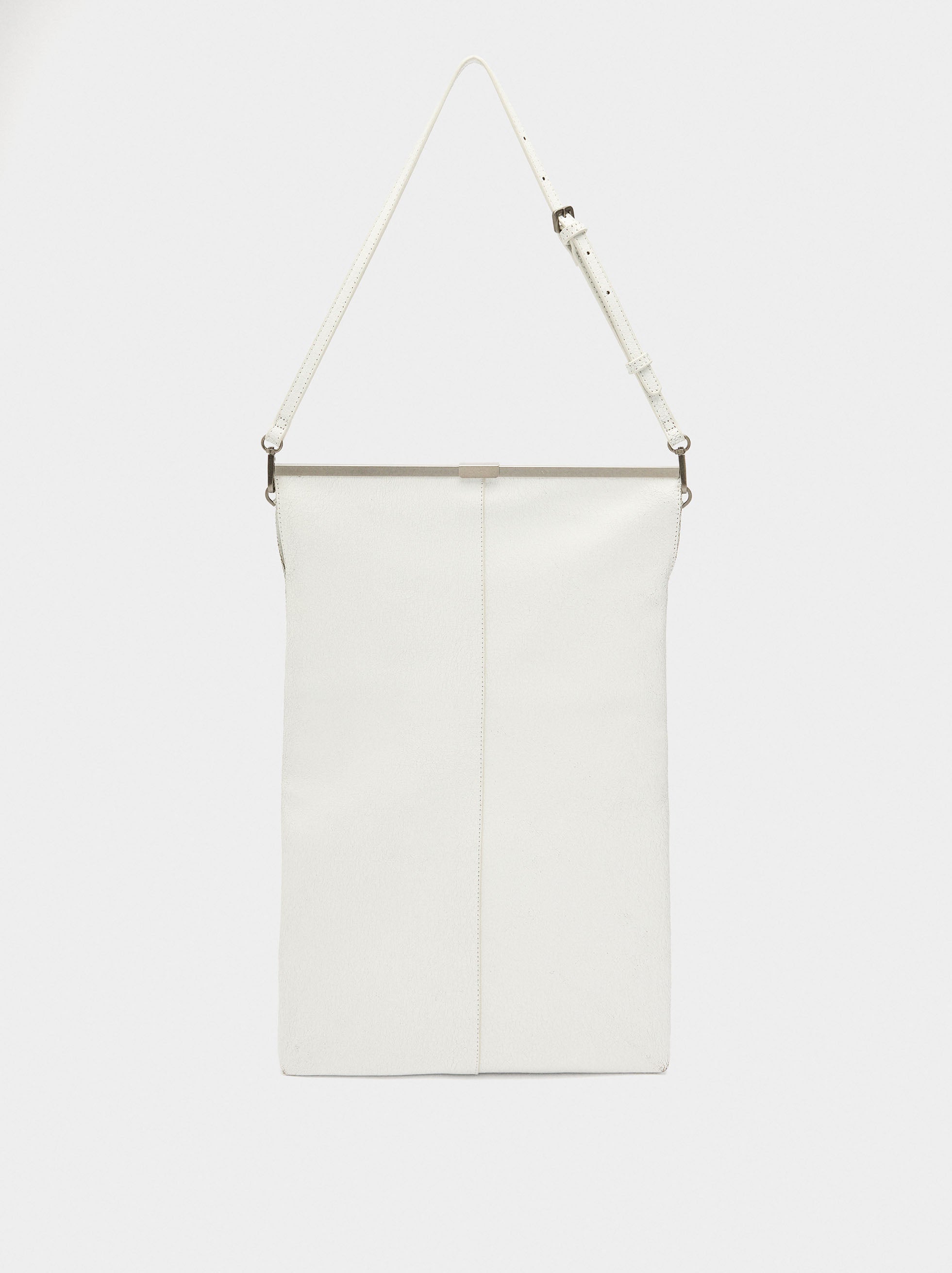 Bolso De Hombro De Piel Craquelada