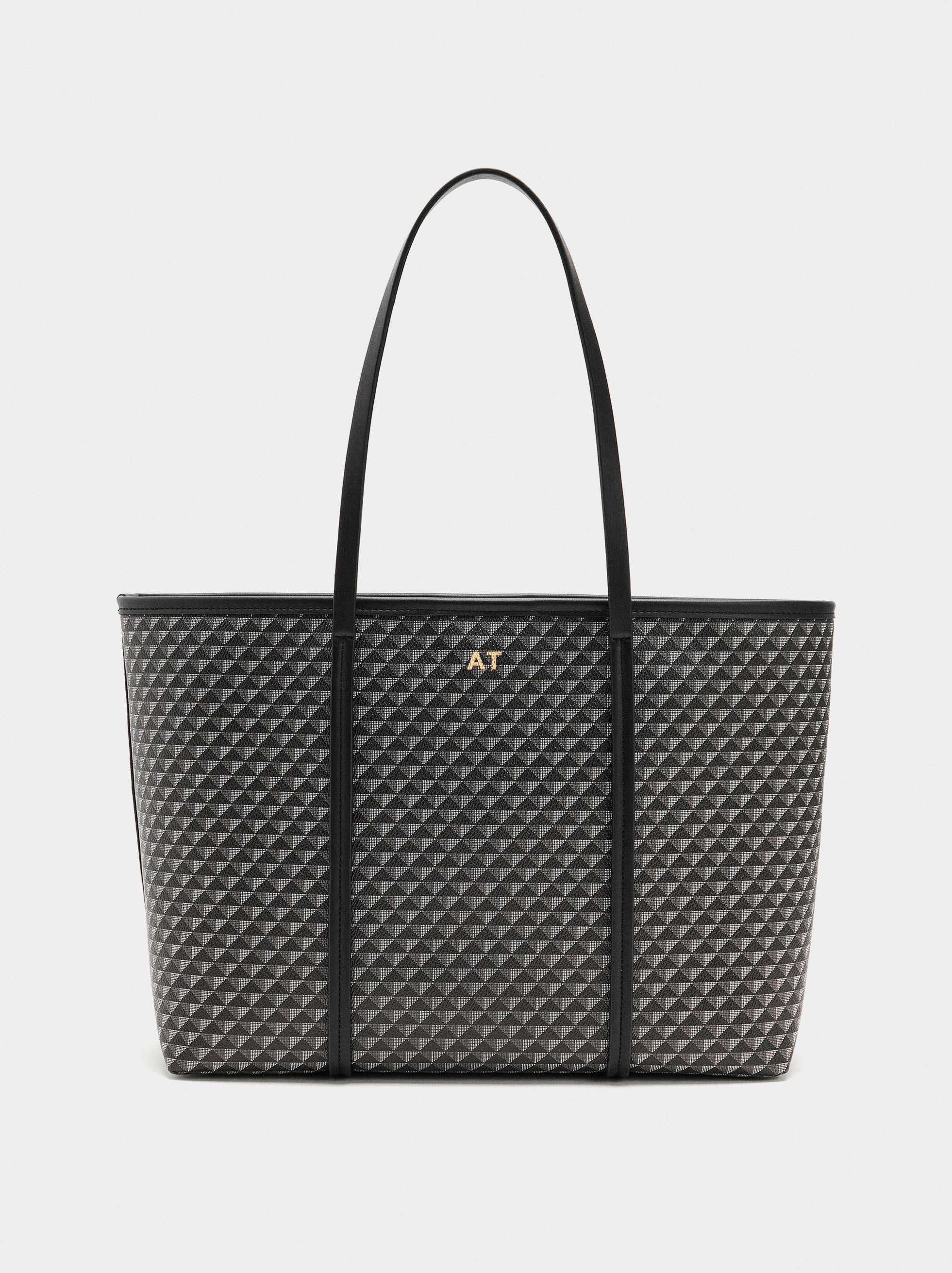 Bolso Shopper Estampado Con Bolsa Extraíble