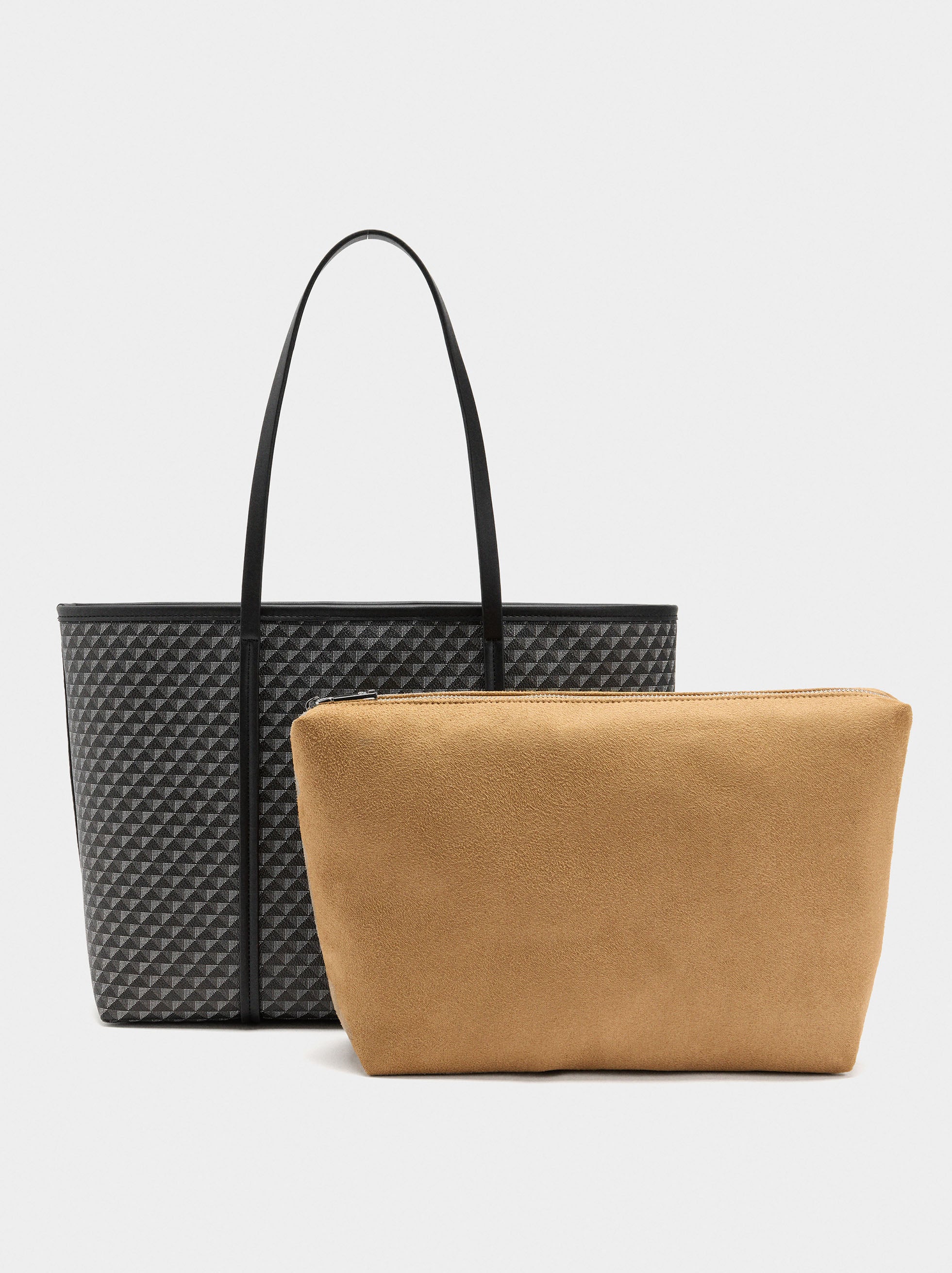 Bolso Shopper Estampado Con Bolsa Extraíble