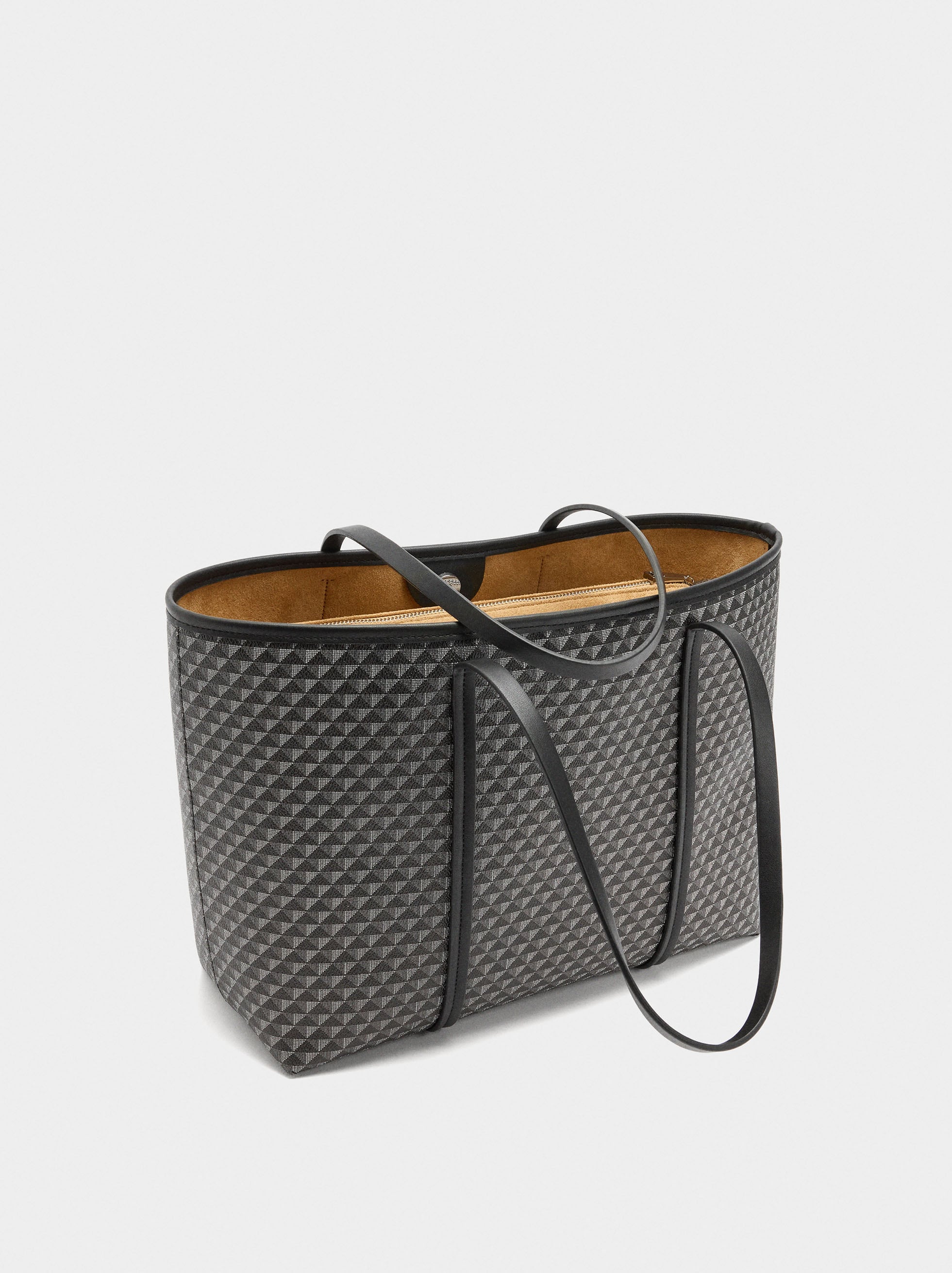 Bolso Shopper Estampado Con Bolsa Extraíble