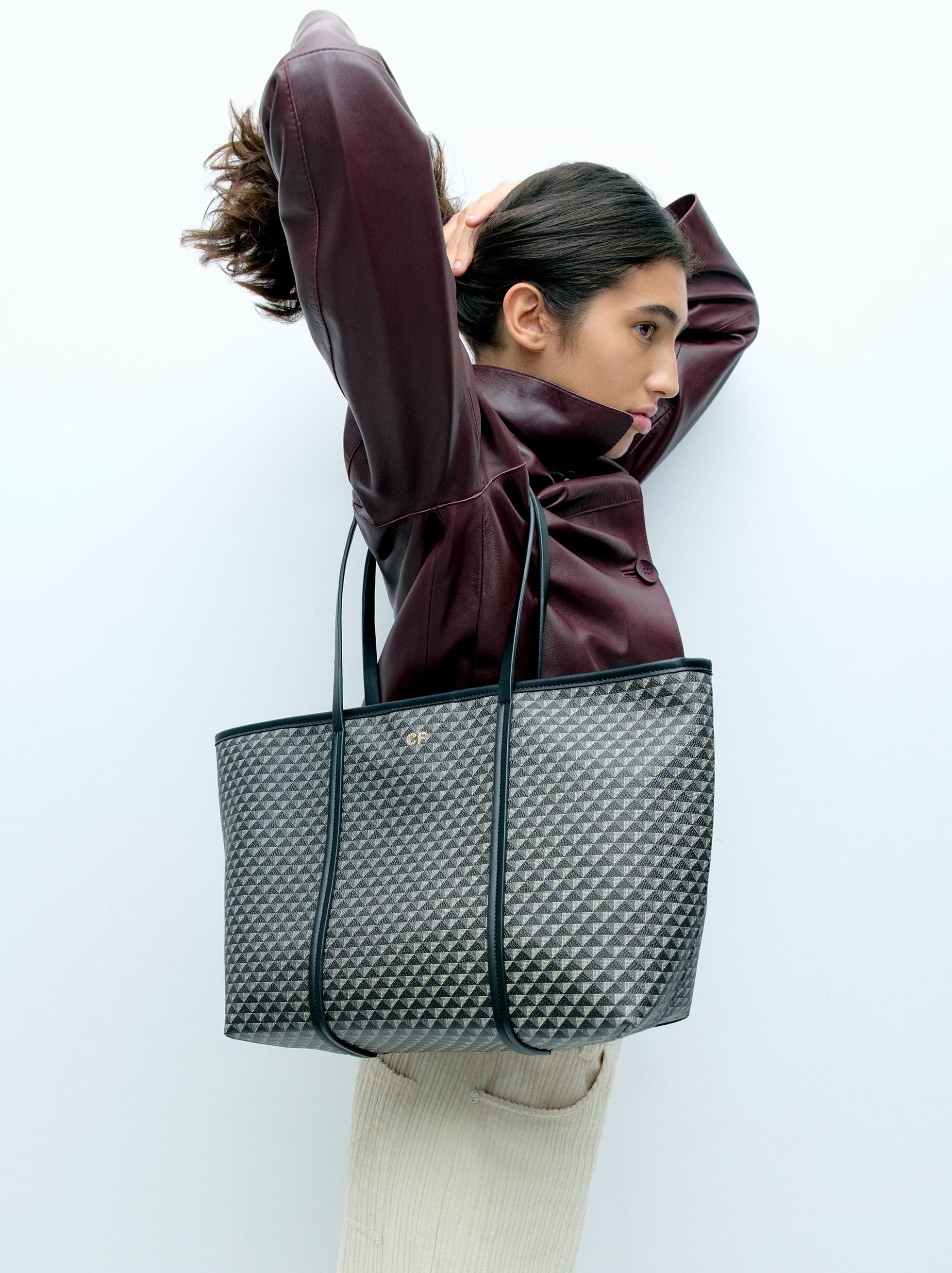 Bolso Shopper Estampado Con Bolsa Extraíble