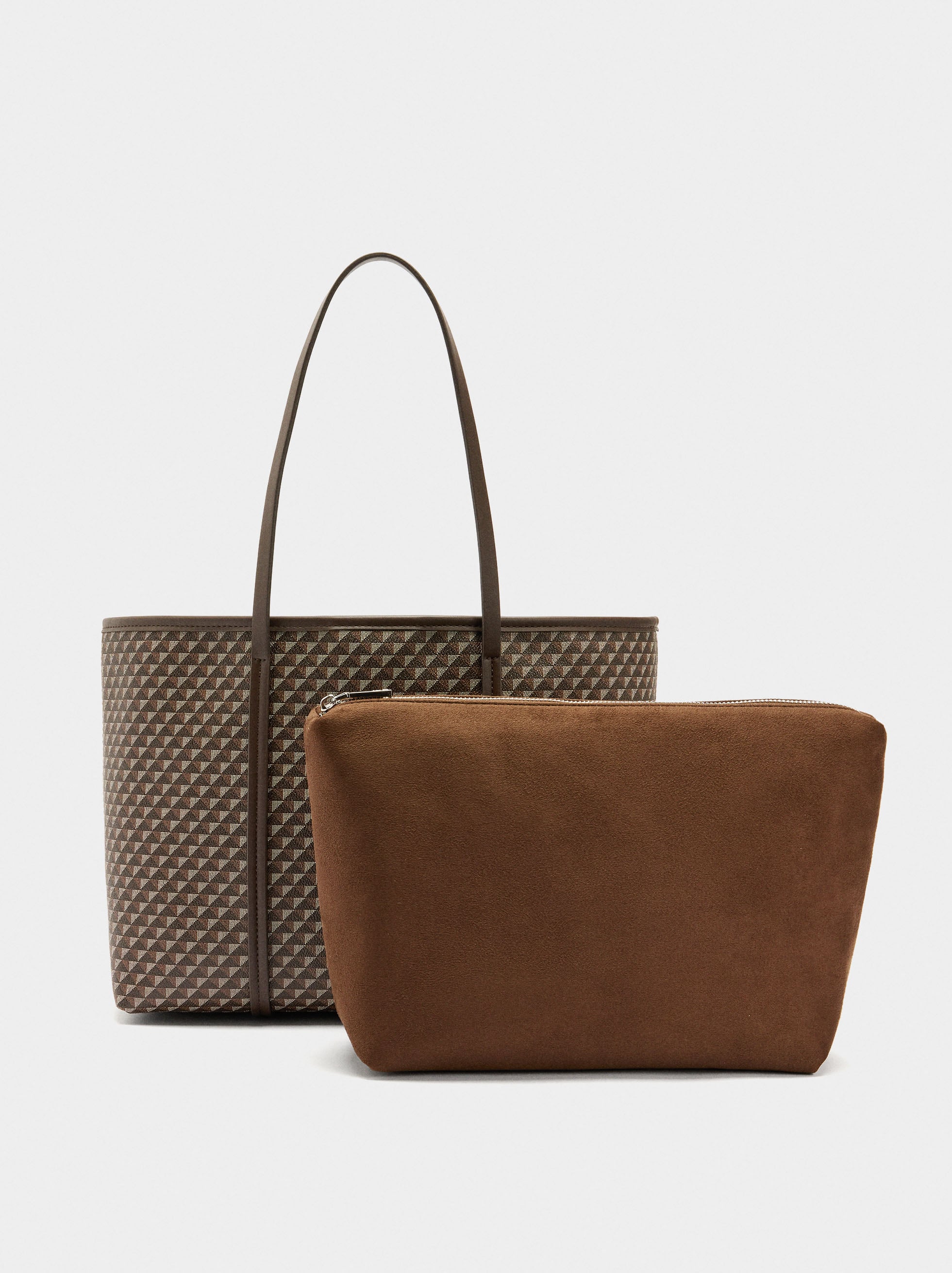 Bolso Shopper Estampado Con Bolsa Extraíble