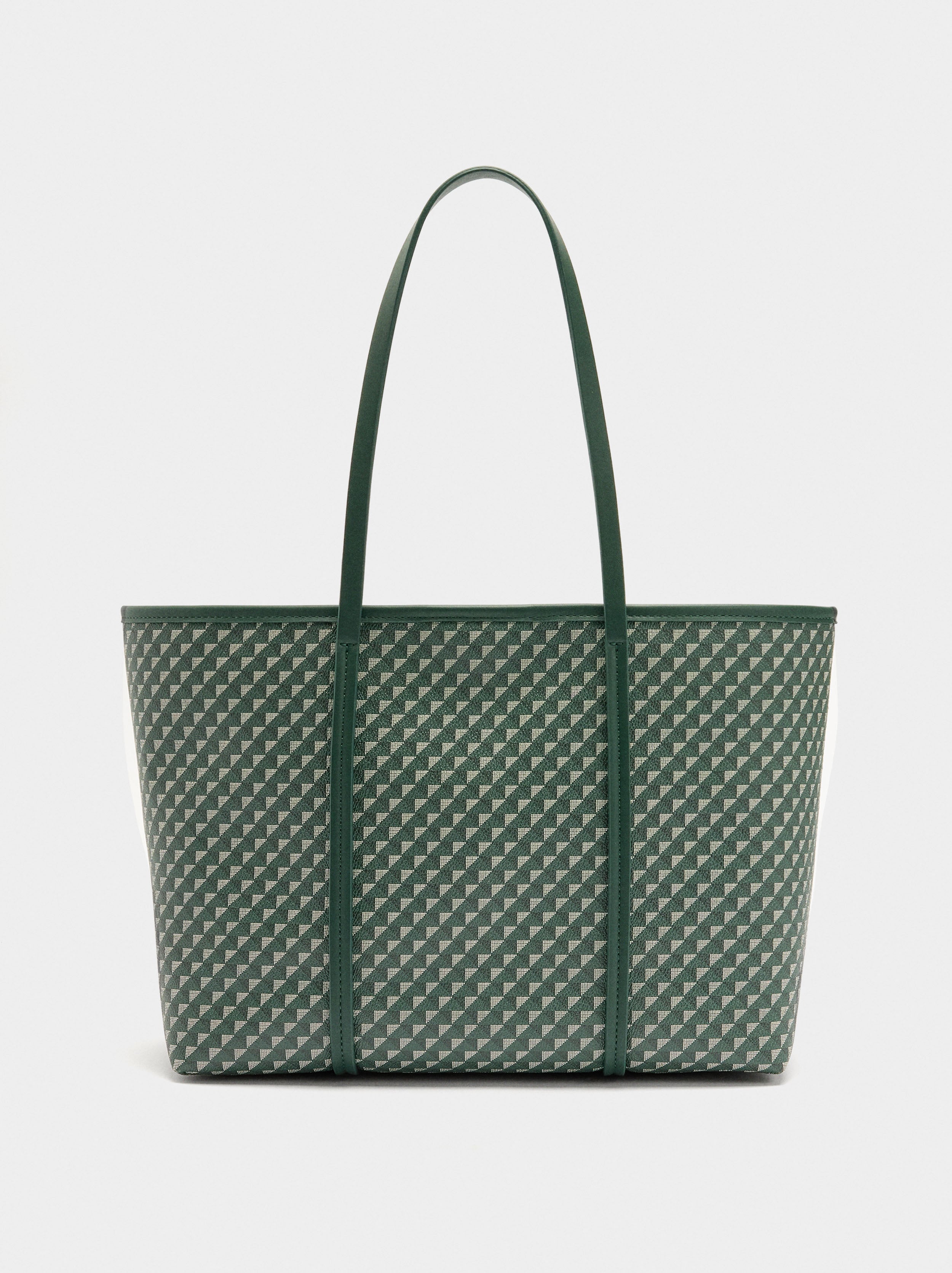 Bolso Shopper Estampado Con Bolsa Extraíble