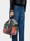 Mochila Estampada De Nylon Con Colgante