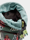 Mochila Estampada De Nylon Con Colgante
