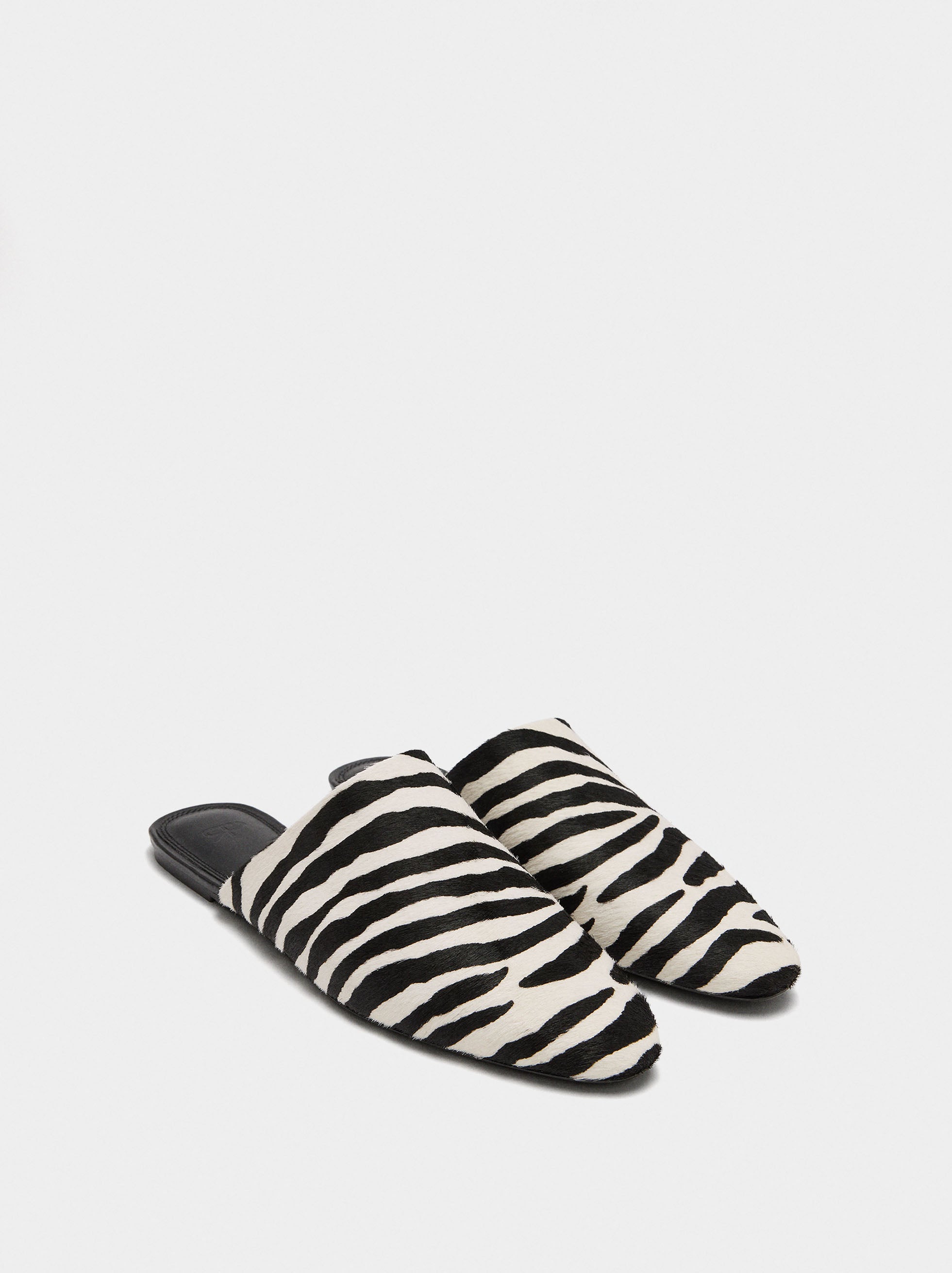 Zapatos De Piel Destalonados Estampado Animal