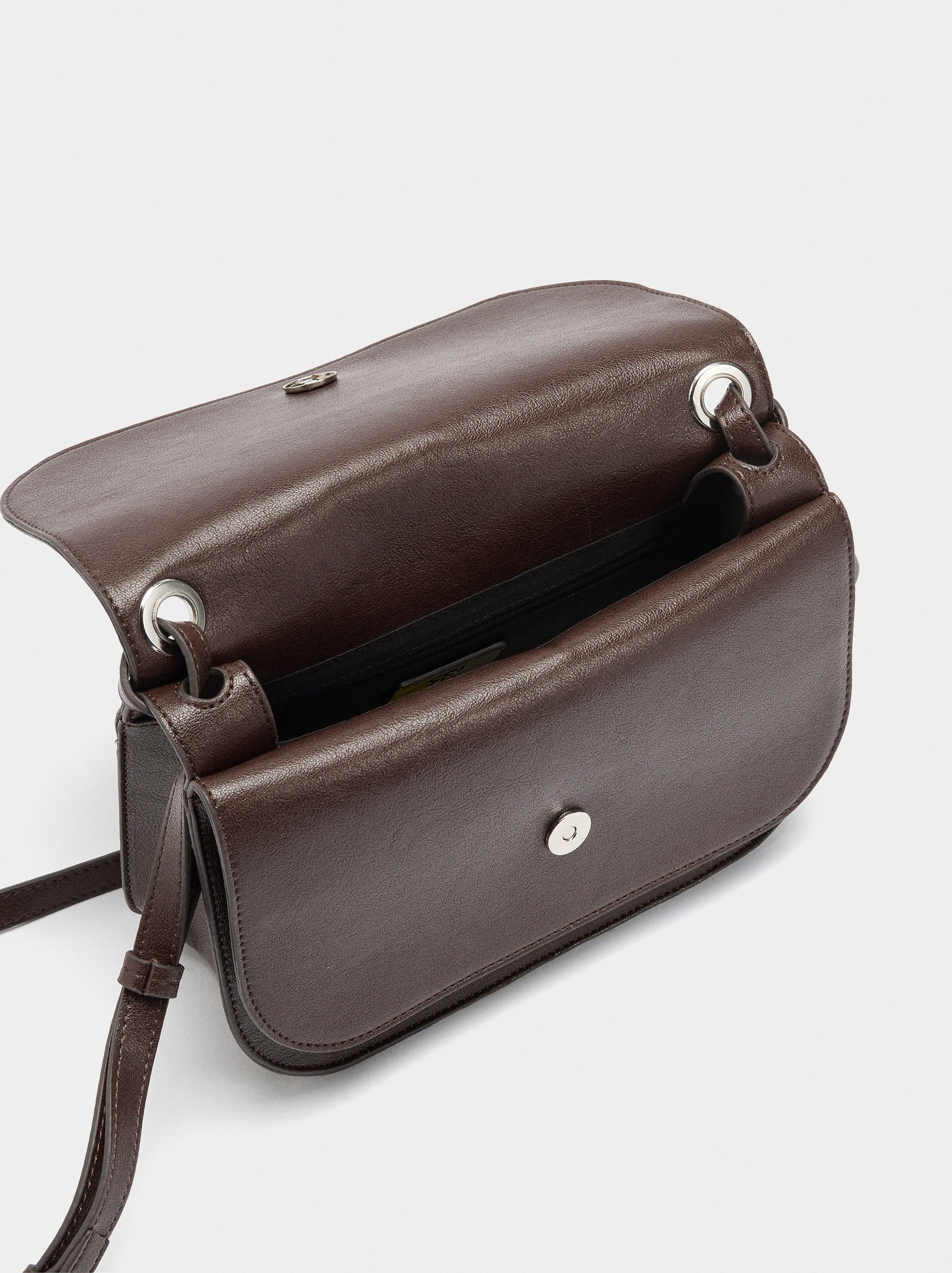 Bolso Bandolera Con Solapa Doble