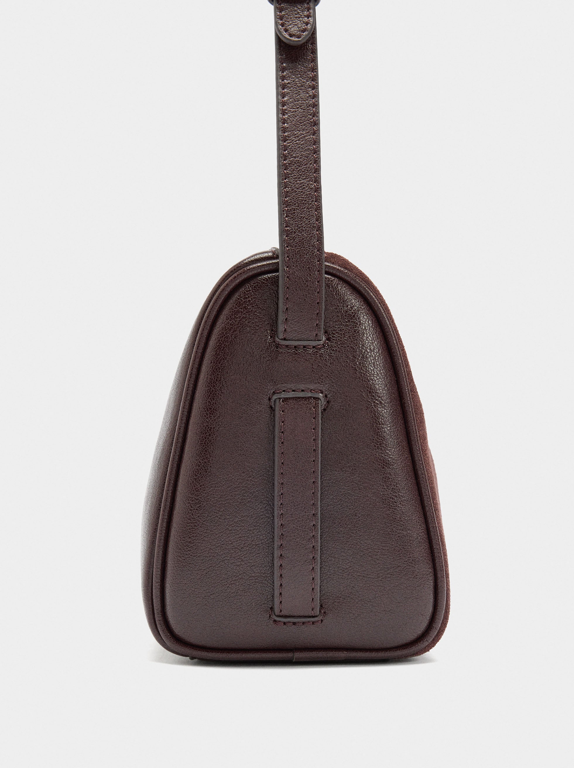 Bolso Bandolera Con Detalles De Piel