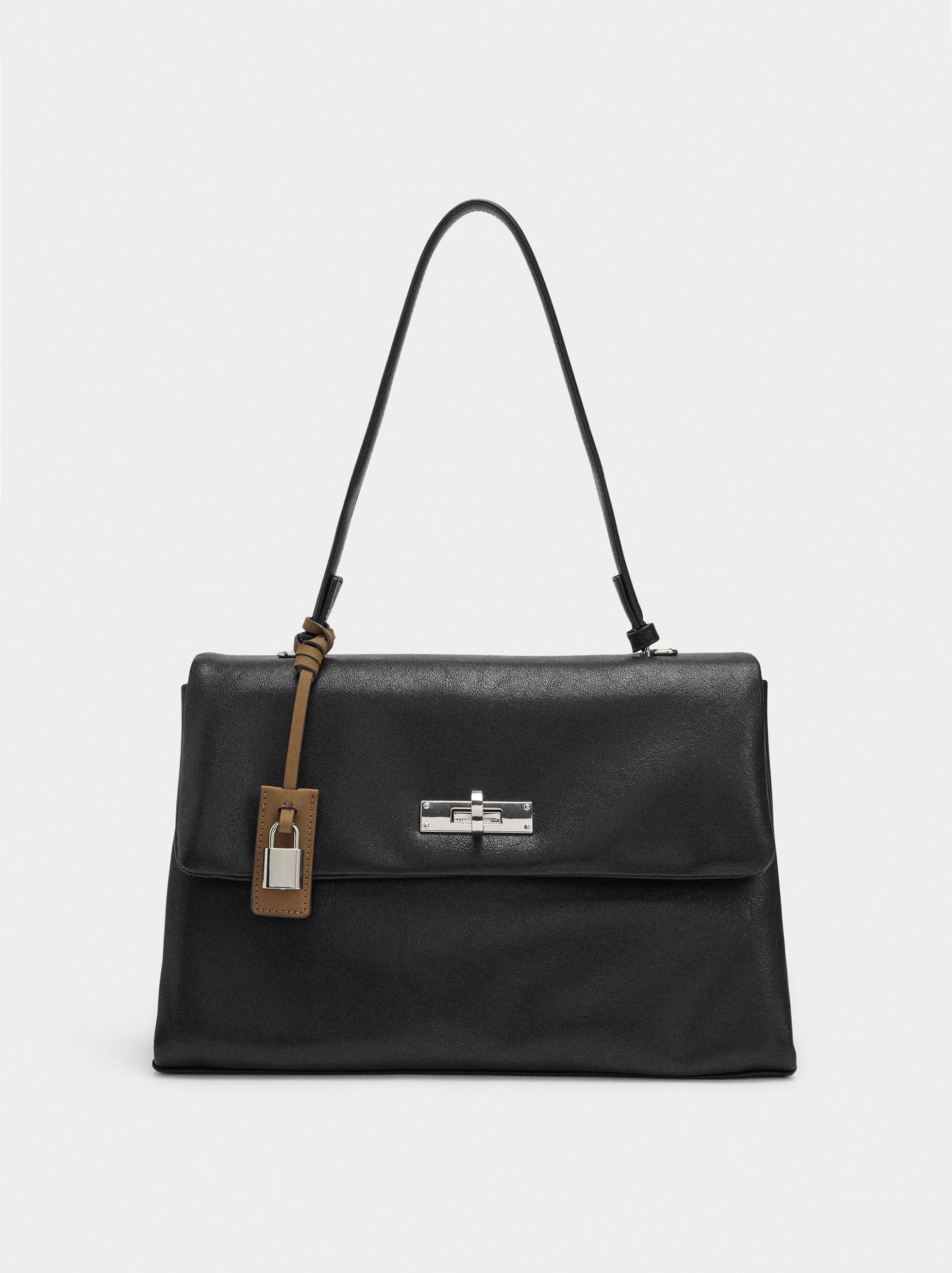 Bolso De Mano Con Solapa Y Bandolera