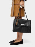 Bolso De Mano Con Solapa Y Bandolera