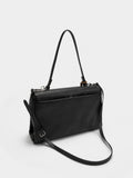 Bolso De Mano Con Solapa Y Bandolera