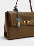 Bolso De Mano Con Solapa Y Bandolera