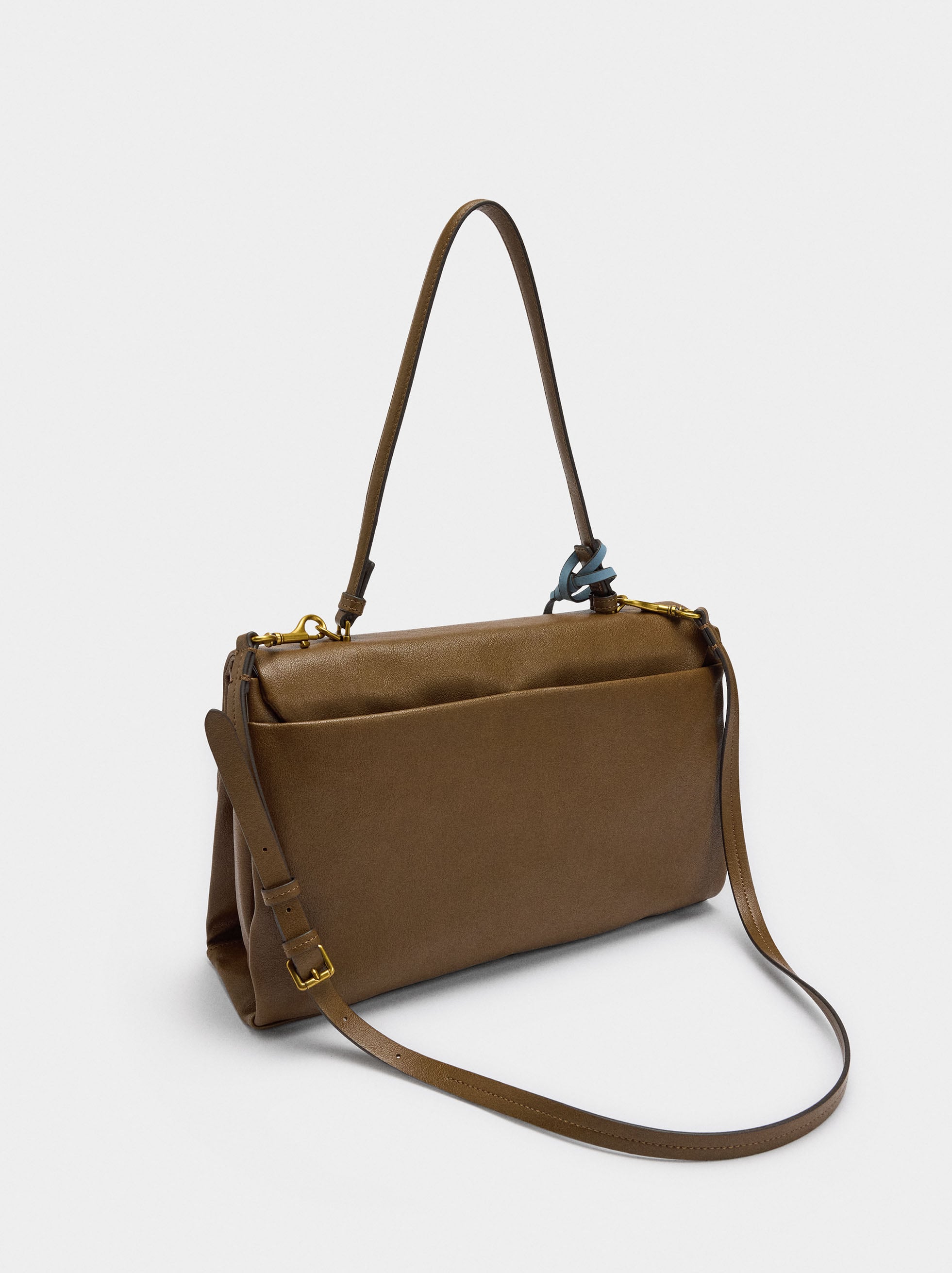Bolso De Mano Con Solapa Y Bandolera