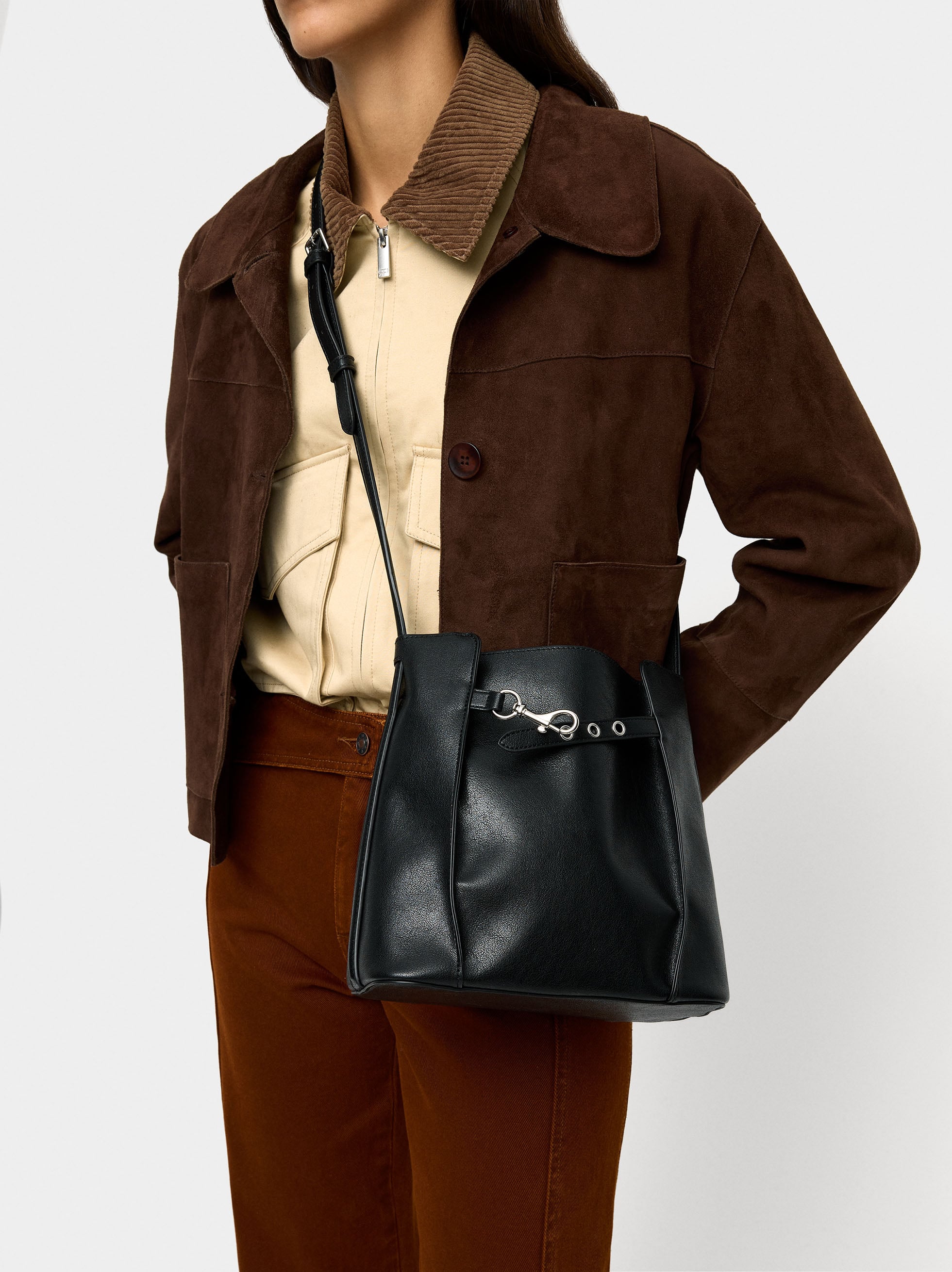 Bolso Bombonera Con Pliegues Laterales