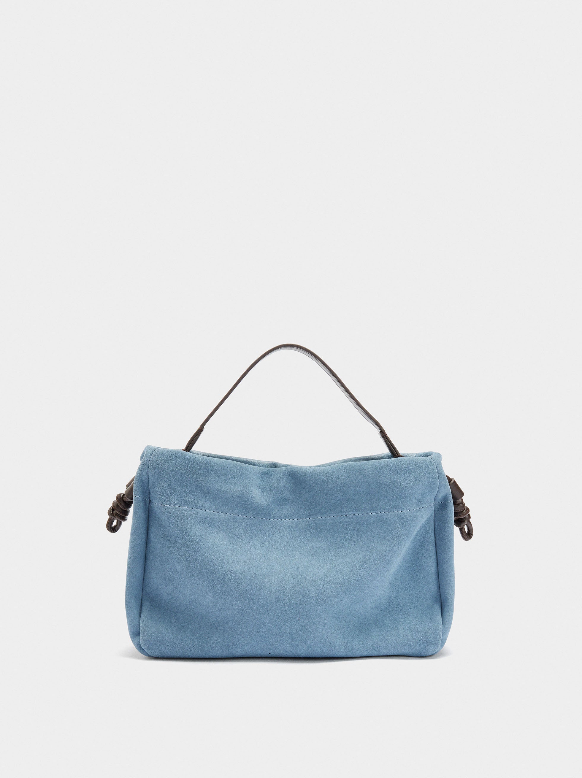 Bolso De Mano Con Piel Ante