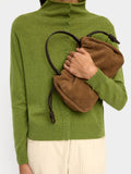 Bolso De Mano Con Piel Ante