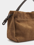 Bolso De Mano Con Piel Ante