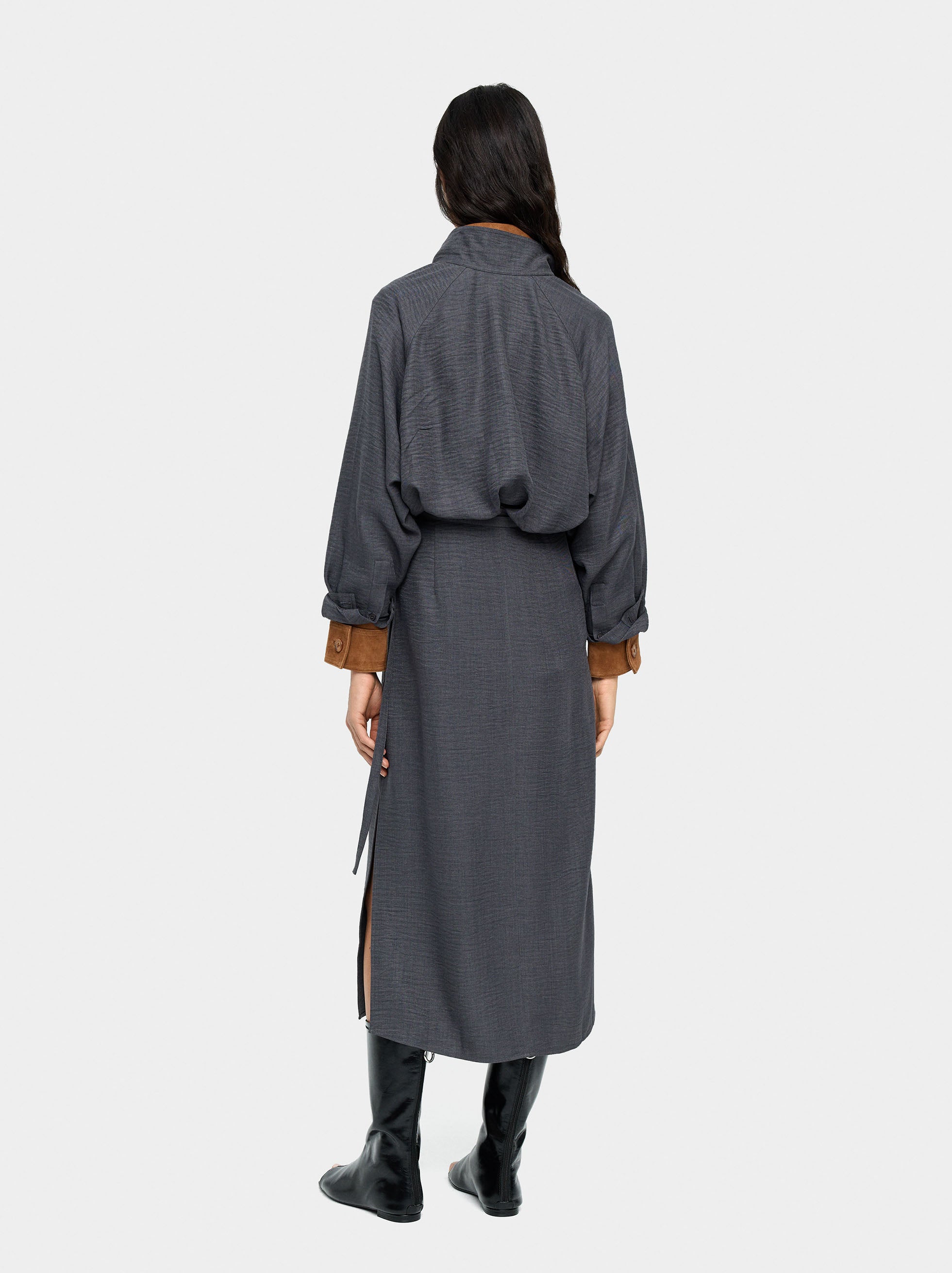Vestido Midi Efecto Arrugado