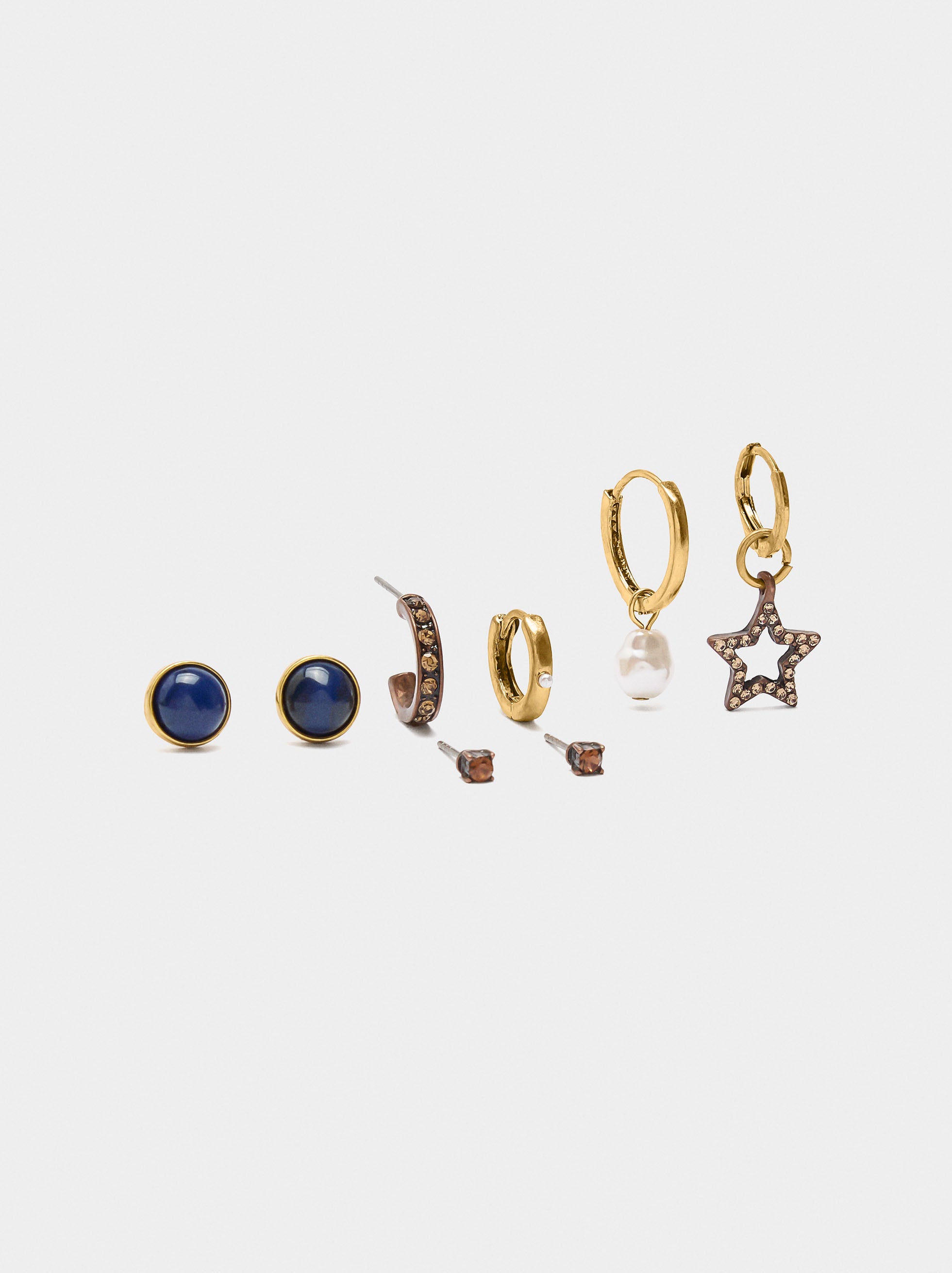 Set De Pendientes De Estrella Y Perla