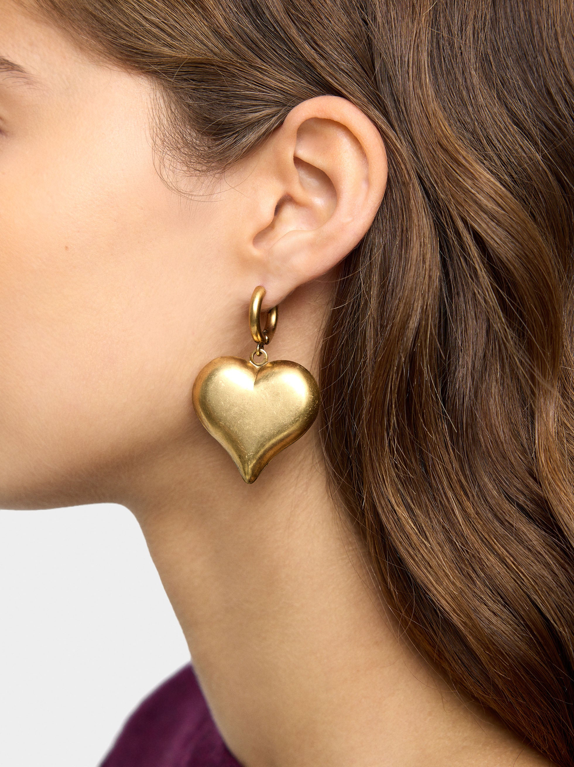 Aros Con Colgante De Corazón