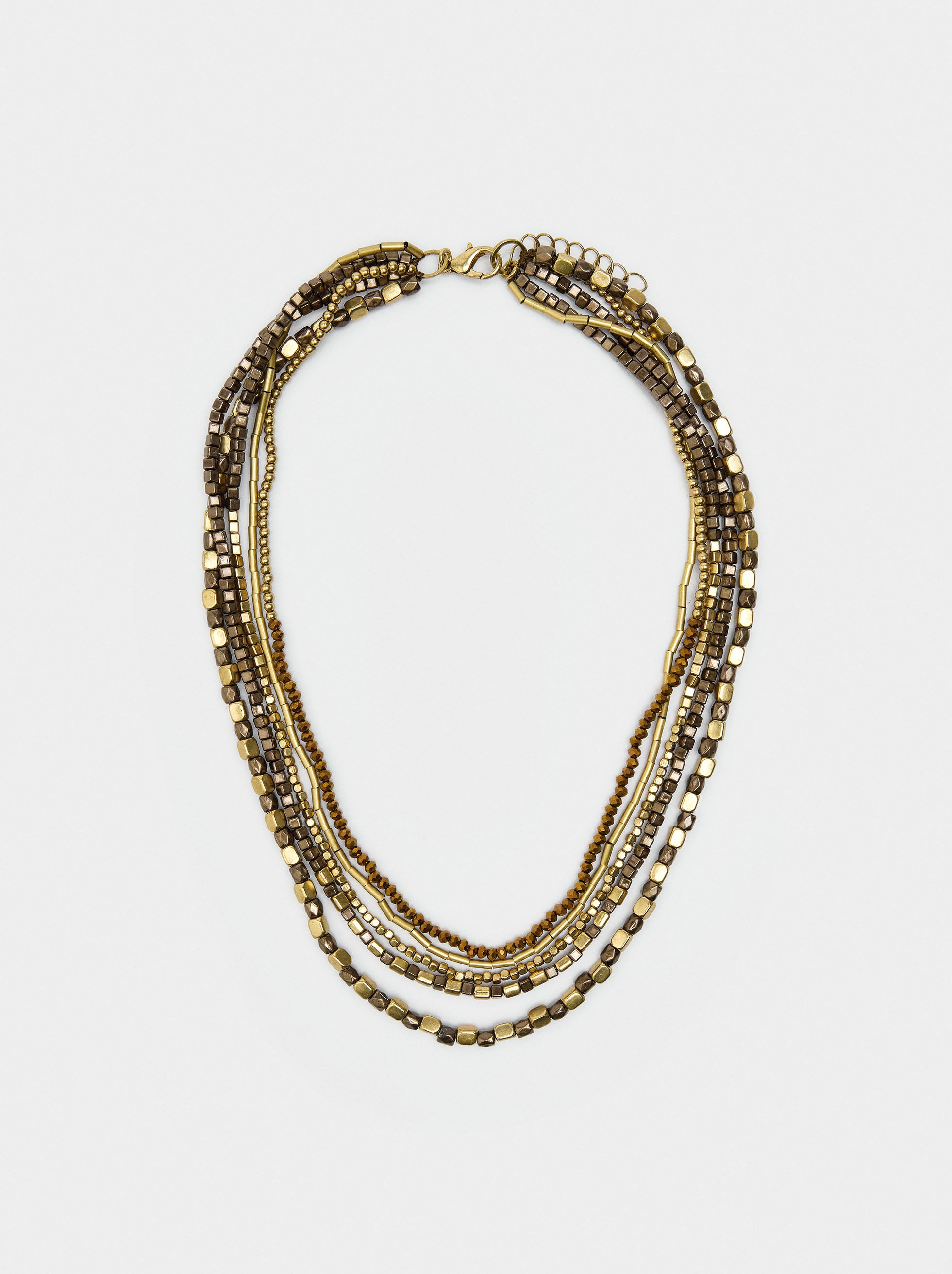 Collar Múltiple Corto Con Cuentas