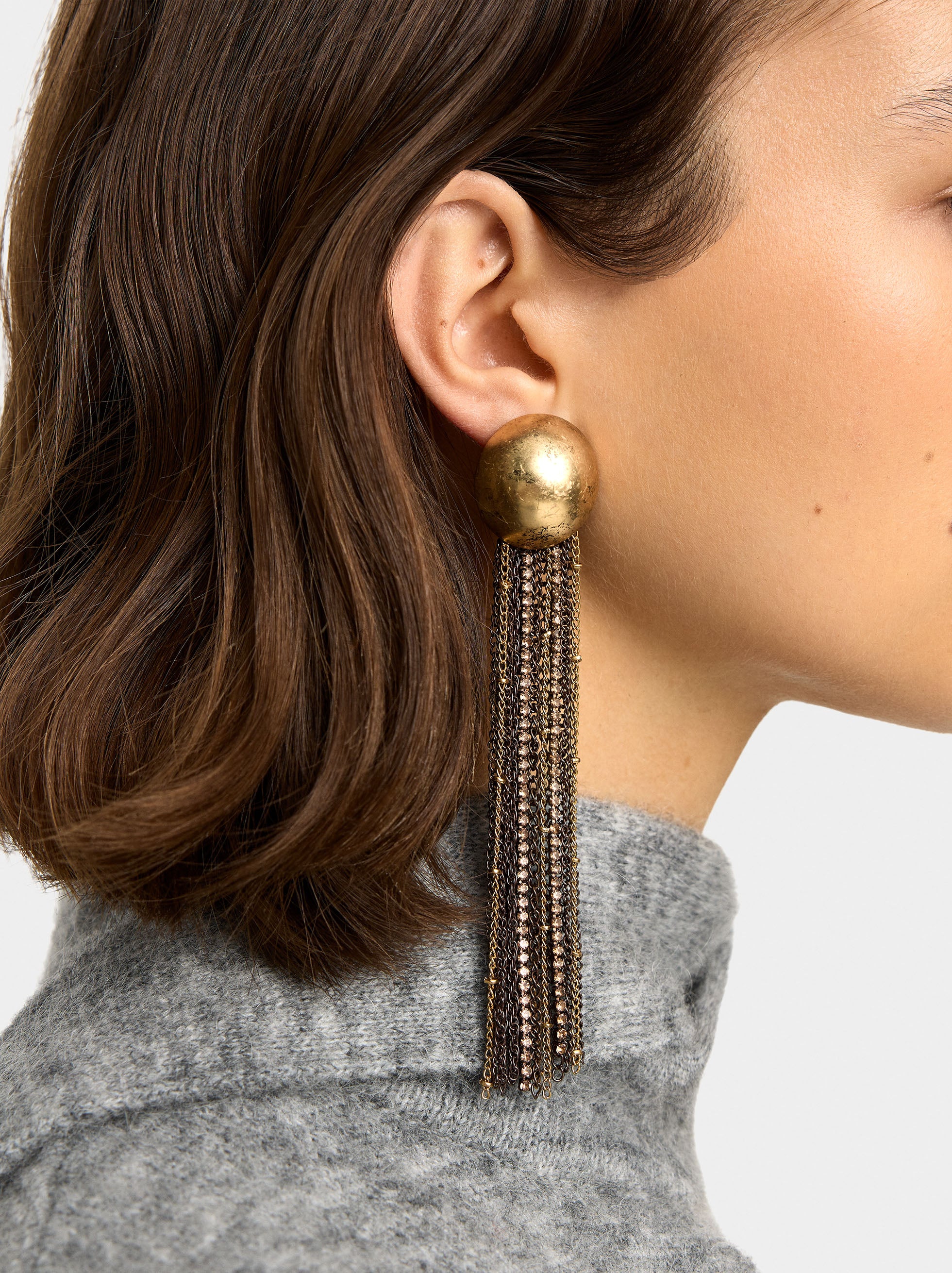 Pendientes Largos De Cadenas Y Cristales
