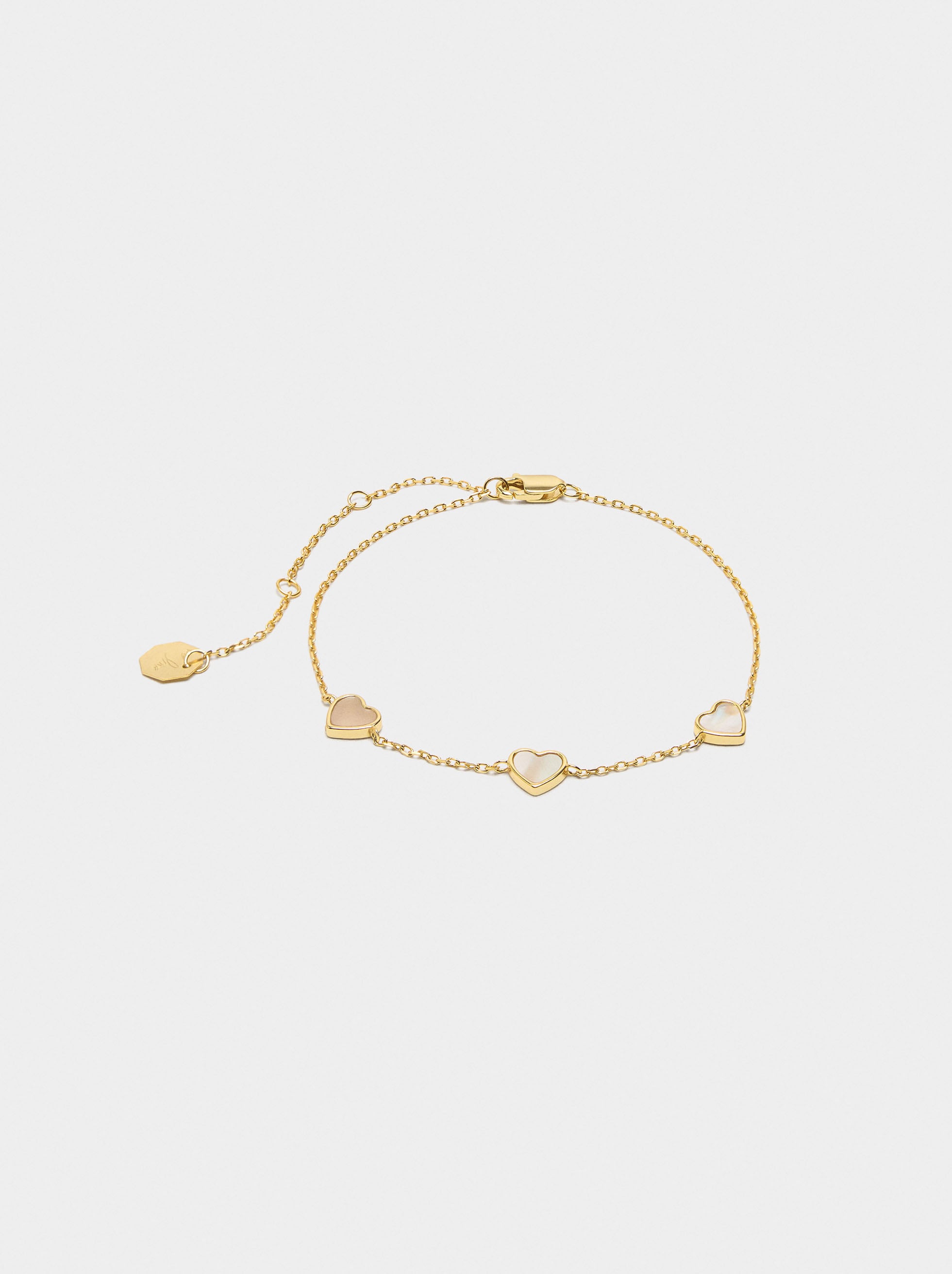 Pulsera Corazones De Perla De Agua Dulce - Plata De Ley 925