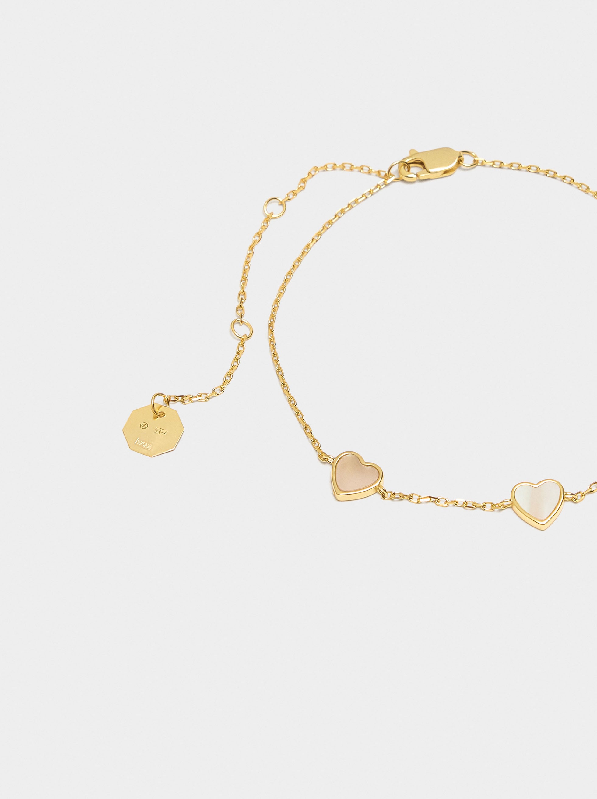Pulsera Corazones De Perla De Agua Dulce - Plata De Ley 925
