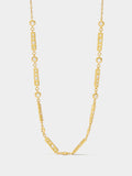Collar Segmentado Con Barras Y Circonitas - Plata De Ley 925