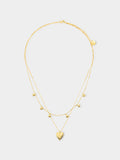 Collar Doble Colgante Corazón - Plata De Ley 925