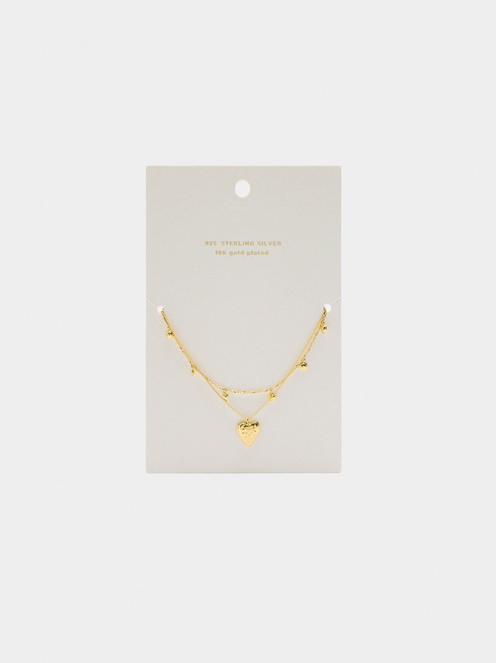 Collar Doble Colgante Corazón - Plata De Ley 925