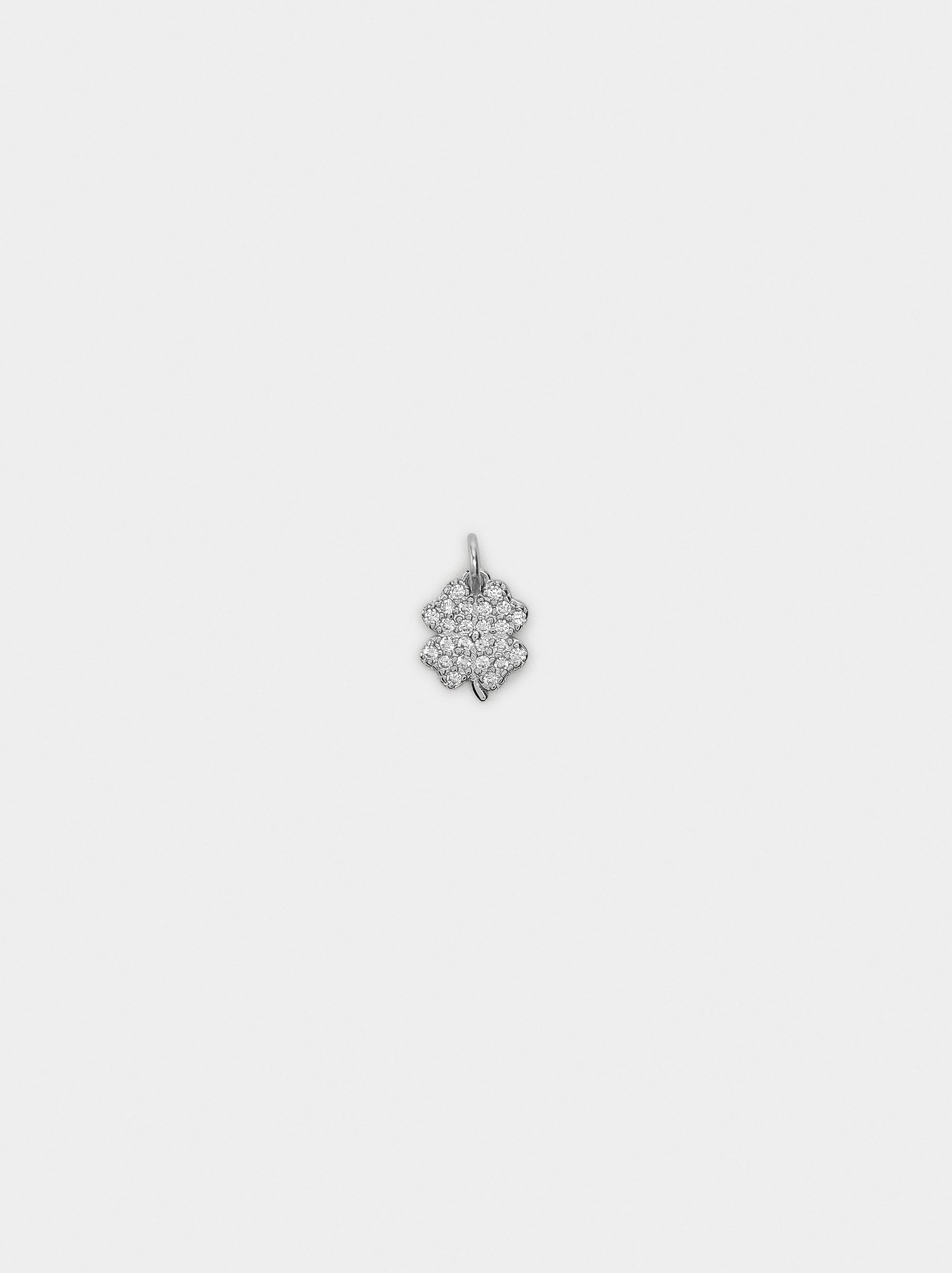Charm Trébol Con Circonitas - Plata De Ley 925