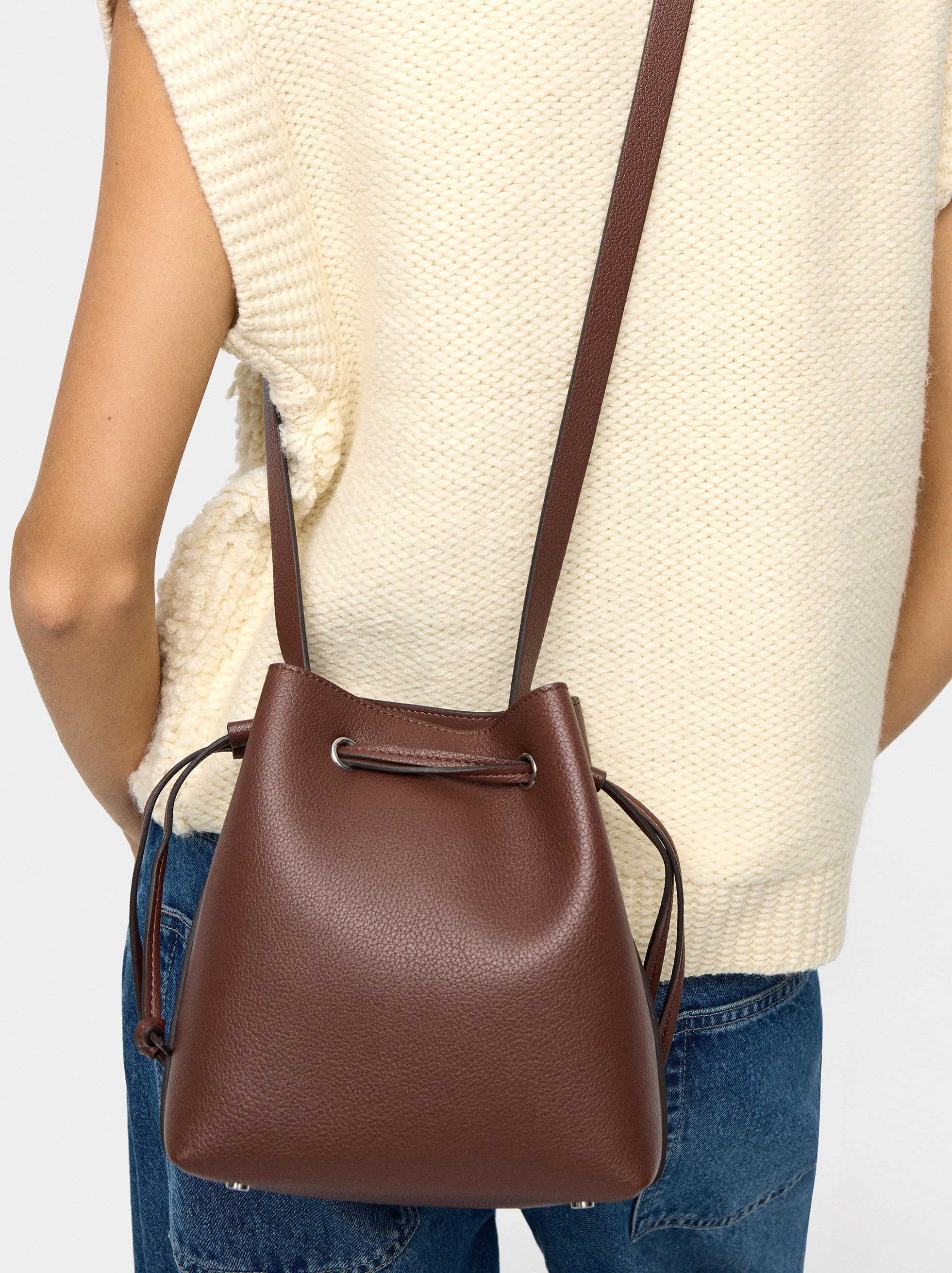 Bolso Bandolera Con Cordón