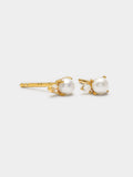 Pendientes Con Perla Y Cristal - Plata De Ley 925