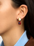Pendientes Cortos De Resina Y Cristal