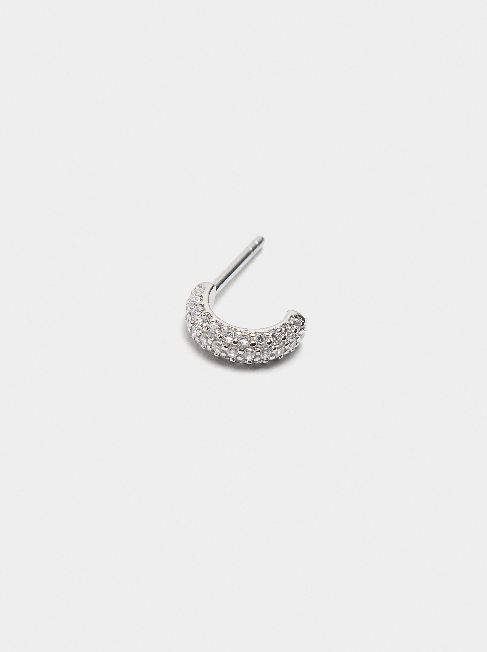 Argolla Individual Con Circonitas - Plata De Ley 925