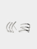 Pendientes Efecto Triple Circonitas - Plata De Ley 925