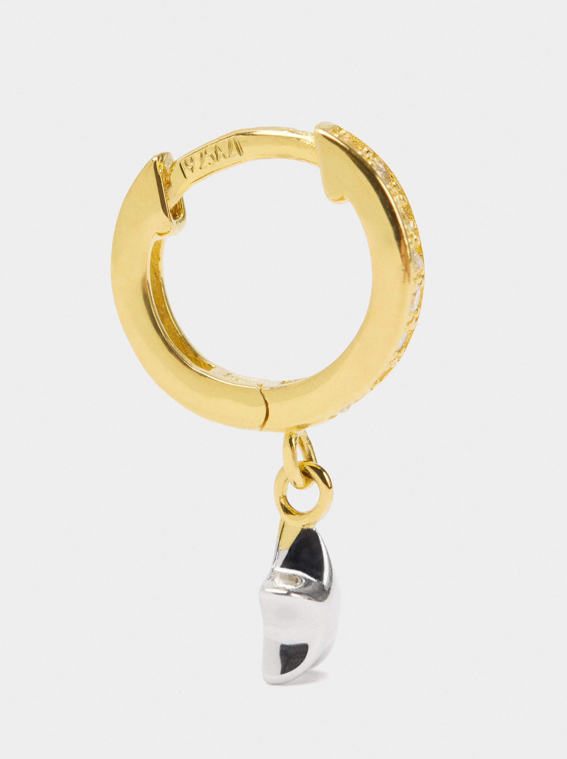 Aros Con Circonitas Y Estrella - Plata De Ley 925