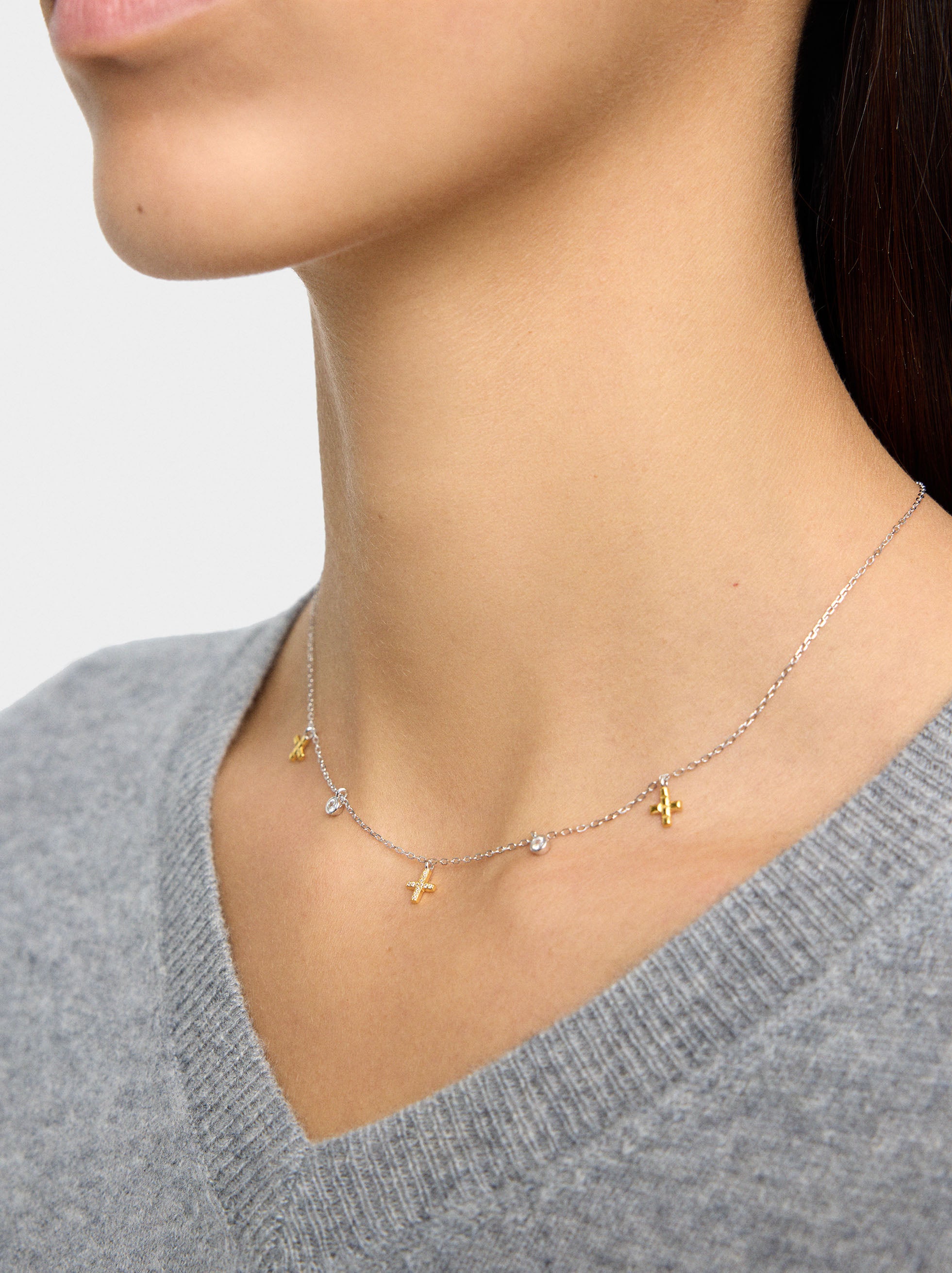 Collar Con Circonitas - Plata De Ley 925
