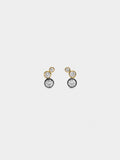 Pendientes Bicolor Con Circonitas - Plata De Ley 925