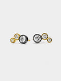 Pendientes Bicolor Con Circonitas - Plata De Ley 925