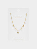Collar Con Cruces Y Perlas De Agua Dulce - Plata De Ley 925