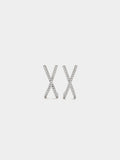 Pendientes X Con Circonitas - Plata De Ley 925