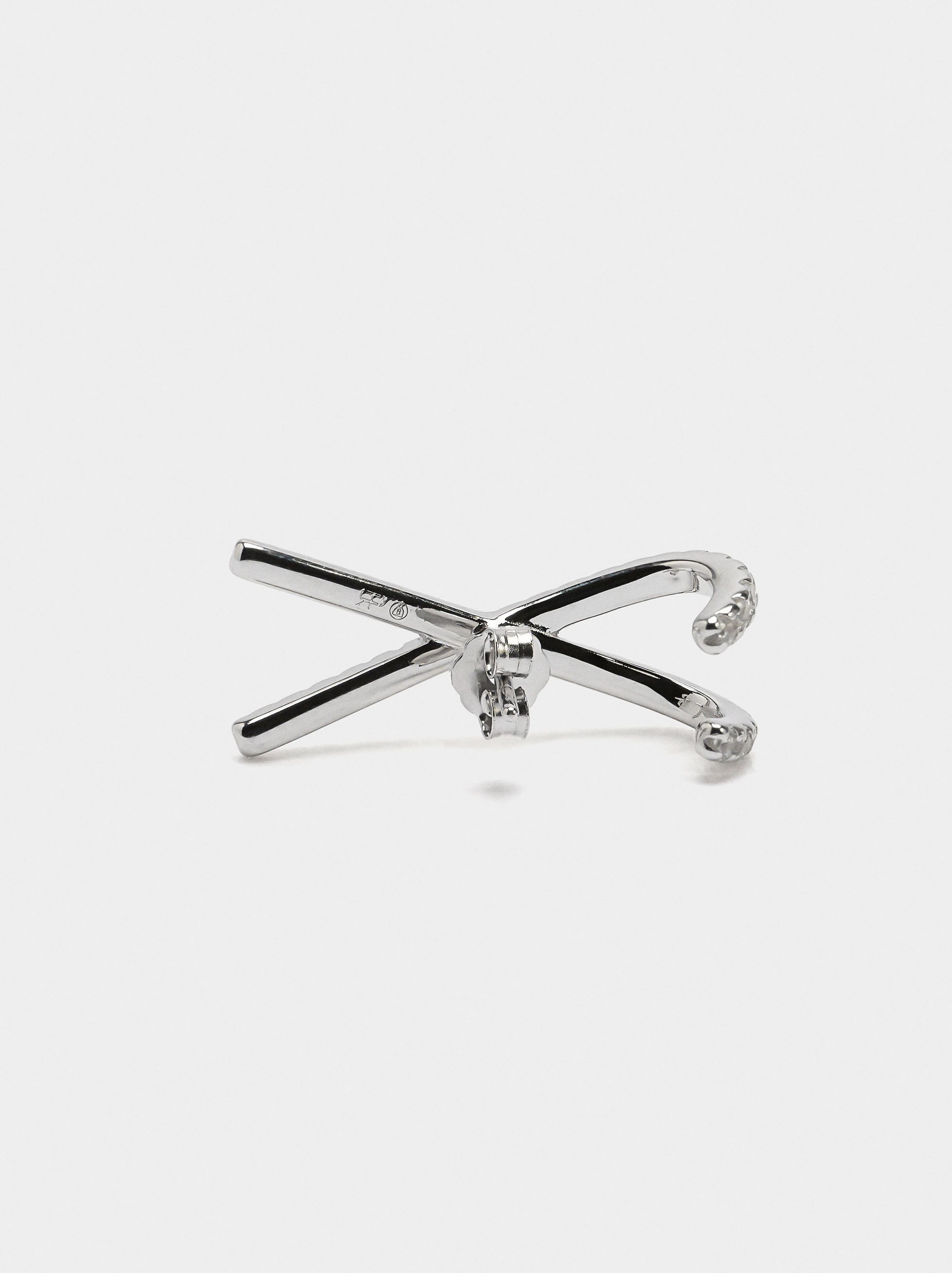 Pendientes X Con Circonitas - Plata De Ley 925
