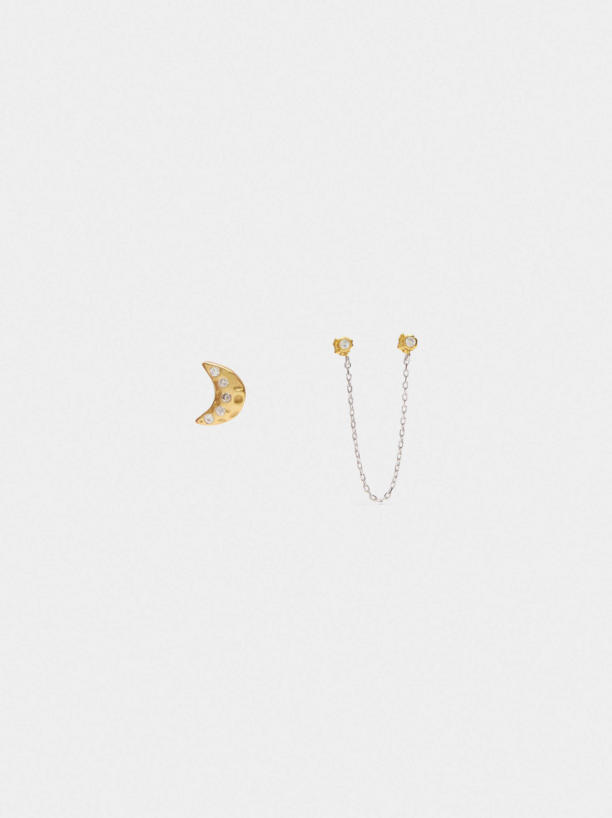 Set De Pendientes Ear Jacket Cruz Con Plata De Ley 925