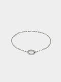 Pulsera De Eslabones Colgante Con Circonitas - Plata De Ley 925