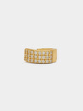 Aro Individual Ancho Con Circonitas - Plata De Ley 925