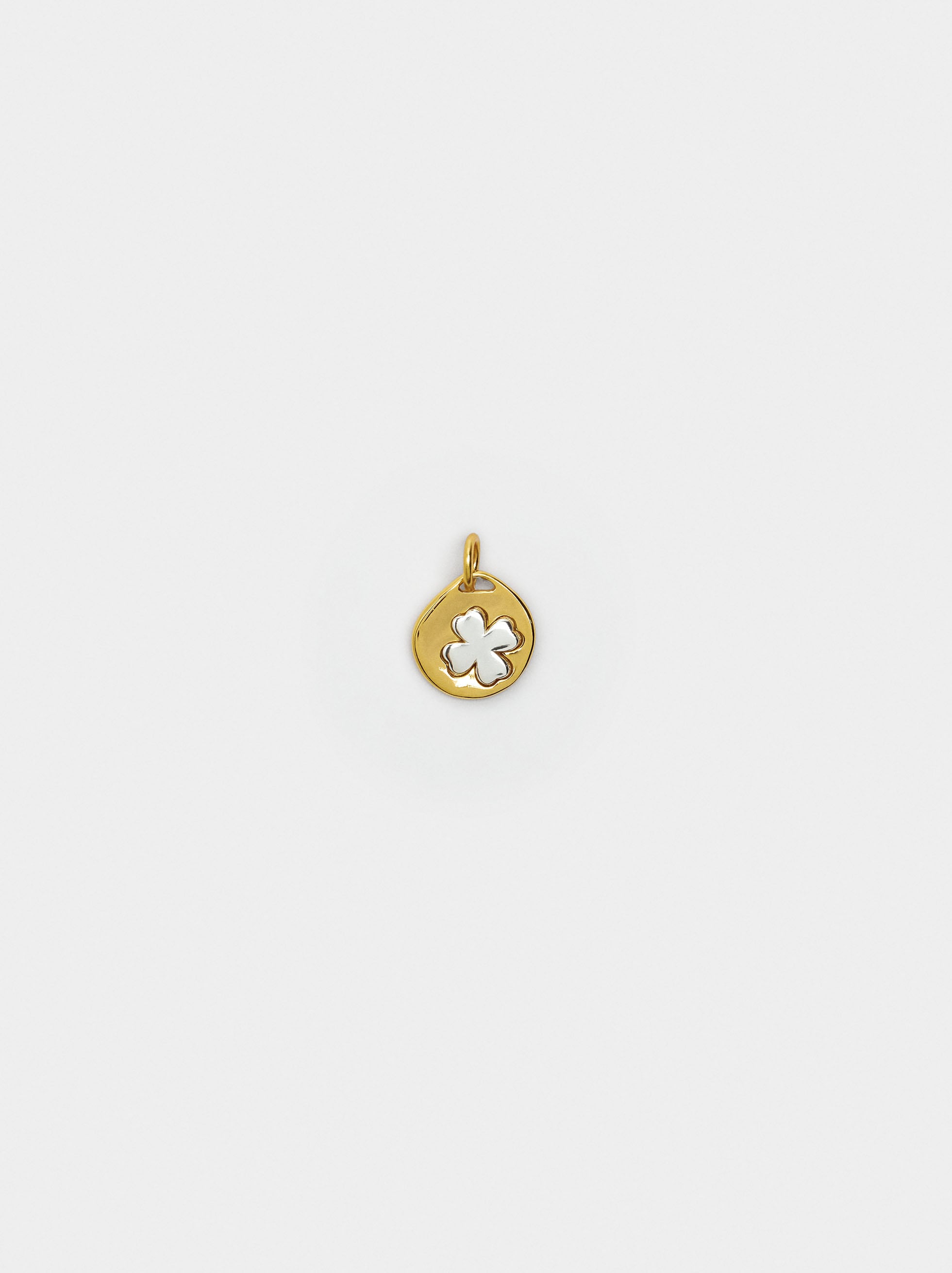Charm Bicolor Trébol - Plata De Ley 925