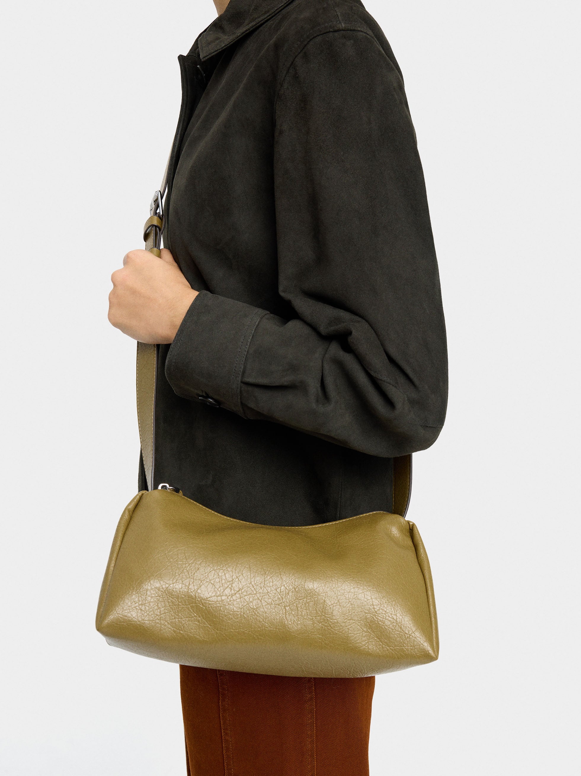 Bolso Bandolera Efecto Craquelado
