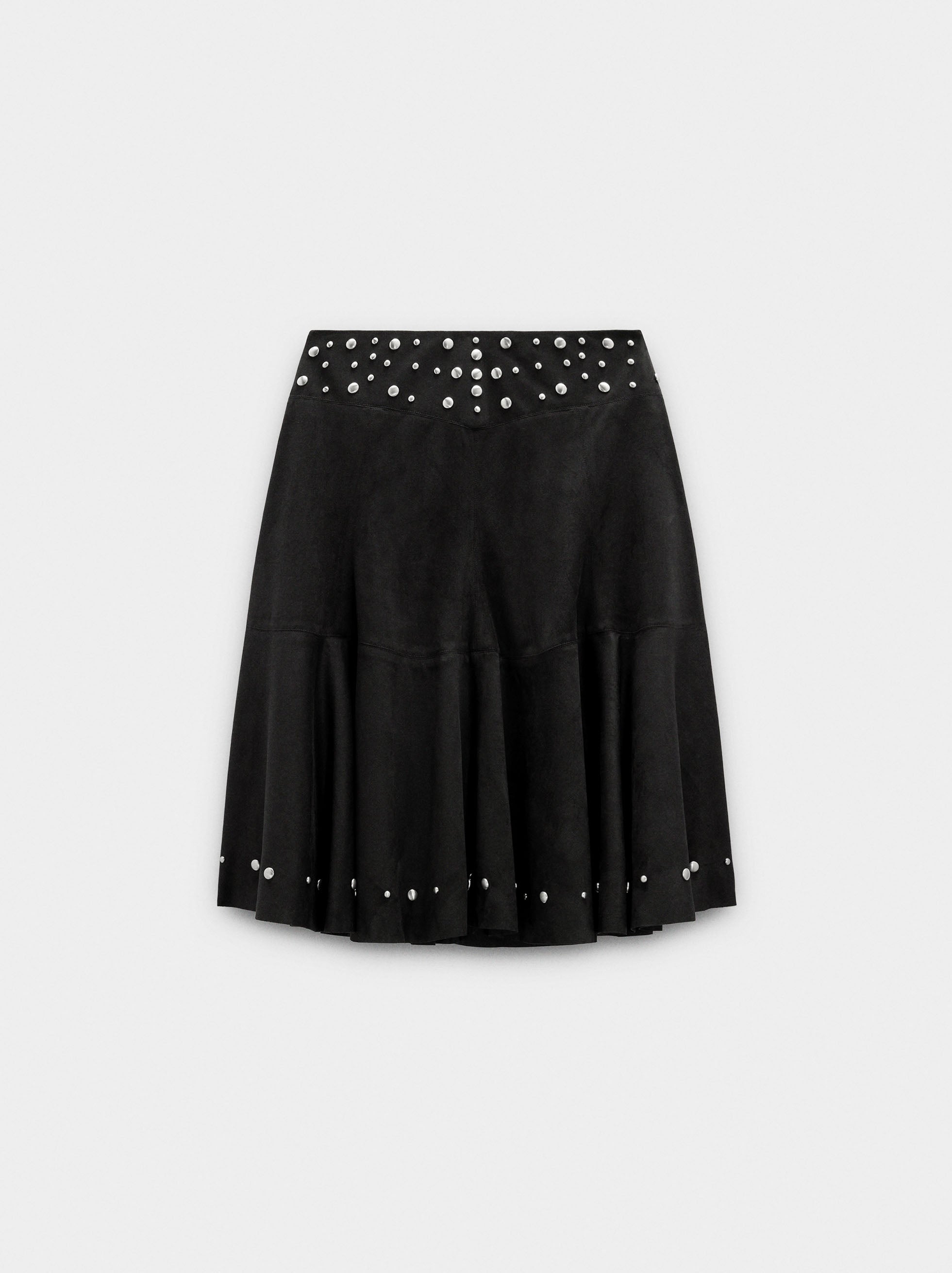 Falda Midi Con Tachuelas